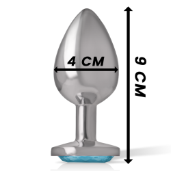 Intense - Plug Anal Métal Aluminium Coeur Bleu Taille L